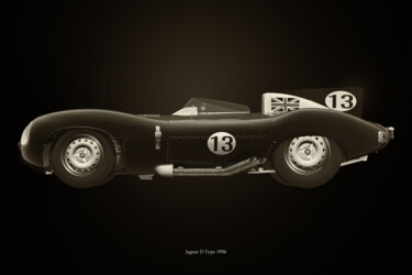 Arts numériques intitulée "Jaguar Type D 1956…" par Jan Keteleer, Œuvre d'art originale, Modélisation 3D