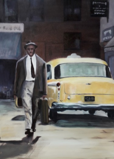 Painting titled "taxi" by Jan Marien, Original Artwork, Oil