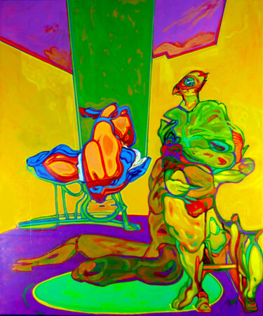Картина под названием "ZAP220012_2" - Jan Nomis, Подлинное произведение искусства, Акрил Установлен на Деревянная рама для н…