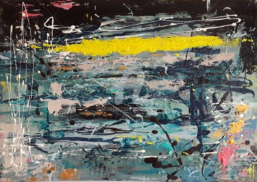 Картина под названием "Fractured Sunshine…" - Jan O'Sullivan, Подлинное произведение искусства, Акрил Установлен на Деревянн…