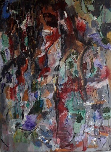 Malarstwo zatytułowany „Black Forest” autorstwa Jan O'Sullivan, Oryginalna praca, Akryl Zamontowany na Drewniana rama noszy