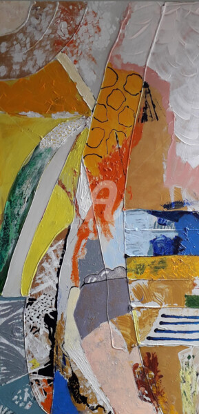 Картина под названием "Riviera" - Jan O'Sullivan, Подлинное произведение искусства, Акрил Установлен на Деревянная рама для…