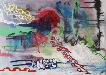 Картина под названием "Sea Lace" - Jan O'Sullivan, Подлинное произведение искусства, Акрил Установлен на Деревянная рама для…