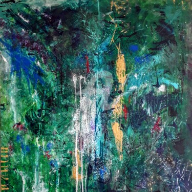 Malerei mit dem Titel "Tropics" von Jan O'Sullivan, Original-Kunstwerk, Acryl Auf Keilrahmen aus Holz montiert