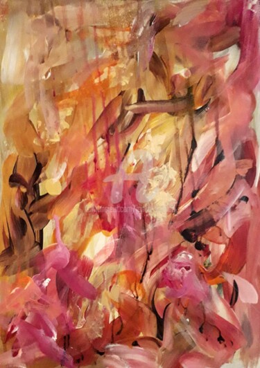 Painting titled "Amber Crush" by Jan O'Sullivan, Original Artwork, Acrylic