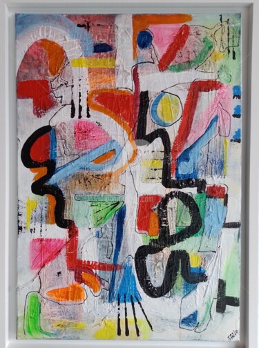 Malerei mit dem Titel "Fairground Series N…" von Jan O'Sullivan, Original-Kunstwerk, Acryl Auf Keilrahmen aus Holz montiert