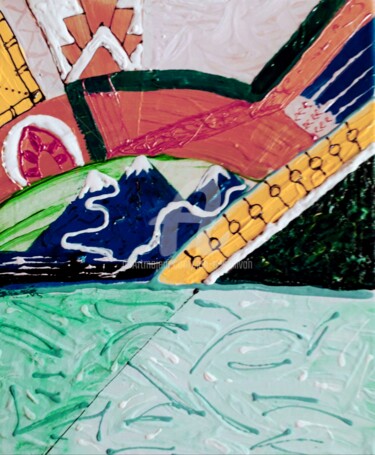 Картина под названием "Vintage Holiday" - Jan O'Sullivan, Подлинное произведение искусства, Акрил Установлен на Деревянная р…