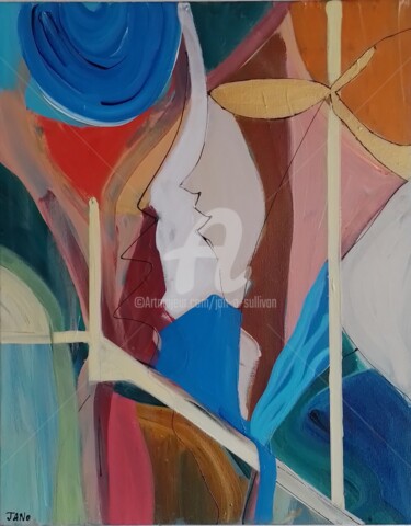 Картина под названием "The Three" - Jan O'Sullivan, Подлинное произведение искусства, Акрил Установлен на Деревянная рама дл…