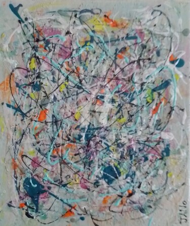 Картина под названием "Still Chasing My Ta…" - Jan O'Sullivan, Подлинное произведение искусства, Акрил Установлен на Деревян…