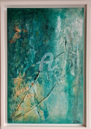 Painting titled "Green Ballet" by Jan O'Sullivan, Original Artwork, Acrylic Mounted on Wood Stretcher frame