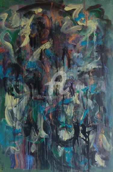 Картина под названием "The Faraway Tree" - Jan O'Sullivan, Подлинное произведение искусства, Акрил Установлен на Деревянная…