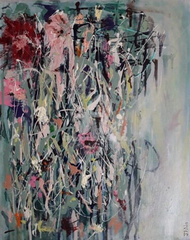 Peinture intitulée "Flowerfall No. 6" par Jan O'Sullivan, Œuvre d'art originale, Acrylique Monté sur Châssis en bois