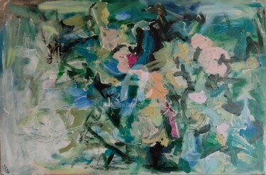 Картина под названием "Garden Quarter" - Jan O'Sullivan, Подлинное произведение искусства, Акрил Установлен на Деревянная ра…