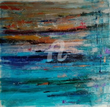 Malerei mit dem Titel "Sea Escape #2" von Jan O'Sullivan, Original-Kunstwerk, Acryl Auf Keilrahmen aus Holz montiert