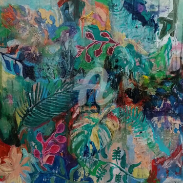 Peinture intitulée "Tropical Velvet" par Jan O'Sullivan, Œuvre d'art originale, Acrylique Monté sur Châssis en bois