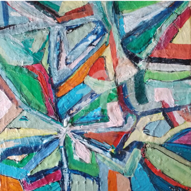Картина под названием "Windmills" - Jan O'Sullivan, Подлинное произведение искусства, Акрил Установлен на Деревянная рама дл…
