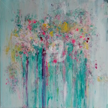 Pintura titulada "With Flowers" por Jan O'Sullivan, Obra de arte original, Acrílico Montado en Bastidor de camilla de madera