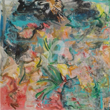 Картина под названием "The Island" - Jan O'Sullivan, Подлинное произведение искусства, Акрил Установлен на Деревянная рама д…