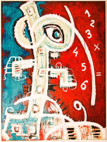 Painting titled "Mathematician" by Jan Pevný, Original Artwork, Acrylic