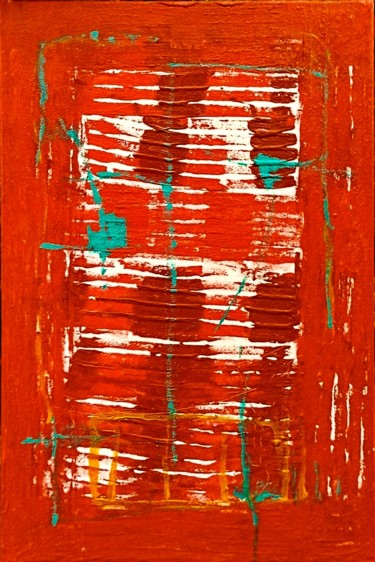 Pittura intitolato "Expression in red" da Jan Pevný, Opera d'arte originale, Acrilico Montato su Telaio per barella in legno