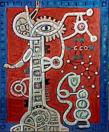 Pintura titulada "Chemist" por Jan Pevný, Obra de arte original, Acrílico Montado en Bastidor de camilla de madera