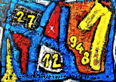 Картина под названием "Imprint of time 2" - Jan Pevný, Подлинное произведение искусства, Акрил Установлен на Деревянная рама…