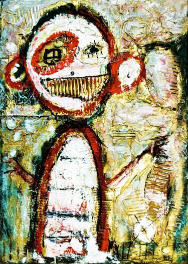 Peinture intitulée "the clown in me" par Jan Pevný, Œuvre d'art originale, Acrylique Monté sur Châssis en bois
