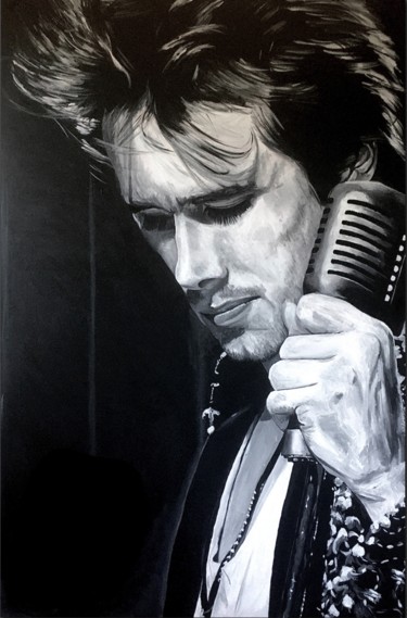Painting titled "Jeff Buckley" by Jan Poncelet, Original Artwork, Acrylic