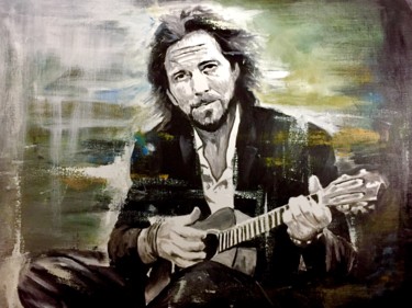 Pintura titulada "Eddie Vedder" por Jan Poncelet, Obra de arte original, Acrílico