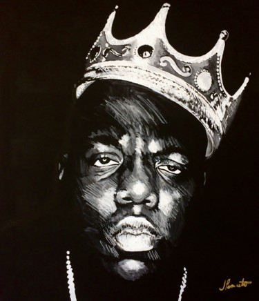 Painting titled "Notorious B.I.G." by Jan Poncelet, Original Artwork, Acrylic