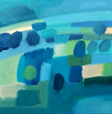 Peinture intitulée "A Hampshire Landsca…" par Jan Rippingham, Œuvre d'art originale, Acrylique