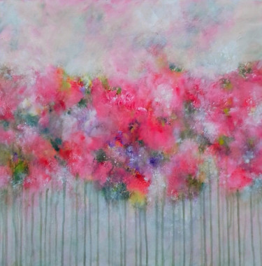 Painting titled "A Pink Meadow II" by Jan Rippingham, Original Artwork, Acrylic
