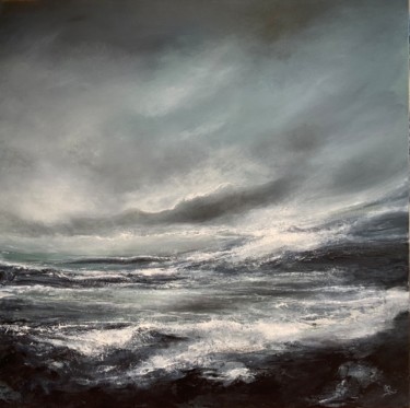 Schilderij getiteld "Evening Tide Mid Wa…" door Jan Rogers, Origineel Kunstwerk, Olie