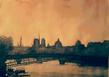 Peinture intitulée "Un matin à Paris no…" par Jan, Œuvre d'art originale, Aquarelle