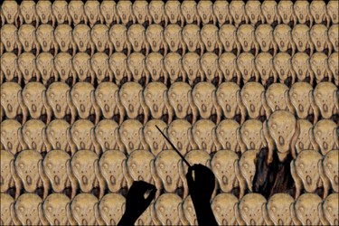 Digital Arts titled "Screaming choir" by Jan Schrijver, Original Artwork, Photo Montage