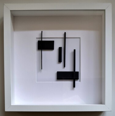 Escultura titulada "3D composition in b…" por Jan Schrijver, Obra de arte original, Cartulina