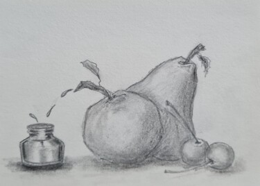 Drawing titled "Still life in a bad…" by Jan Schrijver, Original Artwork, Pencil