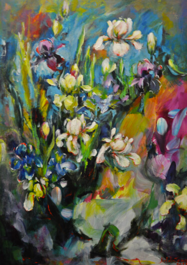 Malerei mit dem Titel "Iris" von Jana Noldin, Original-Kunstwerk, Acryl
