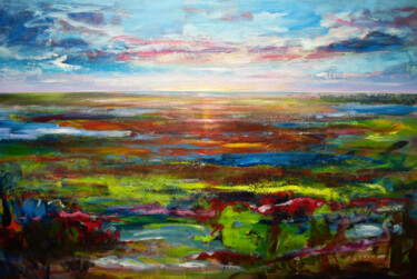 Schilderij getiteld "Landscape artwork" door Jana Noldin, Origineel Kunstwerk, Acryl