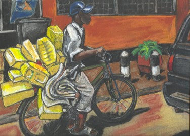 Painting titled "kampala-water-boy.j…" by Janas Durkee, Original Artwork