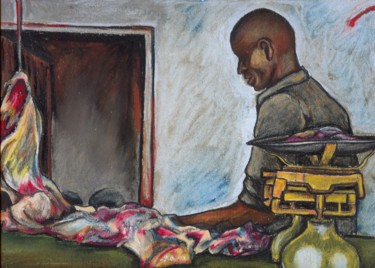 Painting titled "nakasongola-meat-ma…" by Janas Durkee, Original Artwork