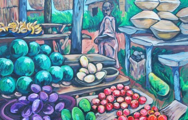 Painting titled "roadside-market.jpg" by Janas Durkee, Original Artwork