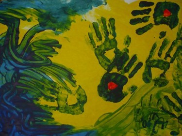 Painting titled "Hands" by Jana Šmakalová, Original Artwork, Acrylic