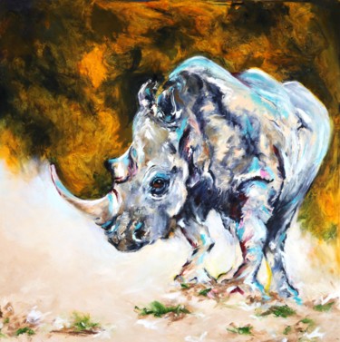 Painting titled "Chubby Unicorn" by Jan Raats, Original Artwork, Oil