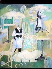 Peinture intitulée "café" par Jane Betti, Œuvre d'art originale