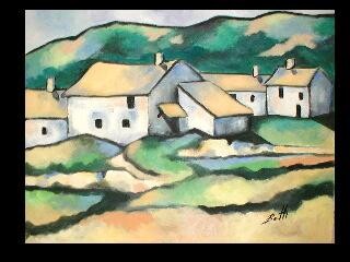 Peinture intitulée "empty village" par Jane Betti, Œuvre d'art originale