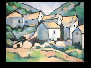 Peinture intitulée "empty village 2" par Jane Betti, Œuvre d'art originale