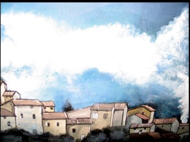 Peinture intitulée "village de provence" par Jane Betti, Œuvre d'art originale