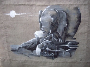 Peinture intitulée "elephant1.jpg" par Jane Buchet-Astruc, Œuvre d'art originale