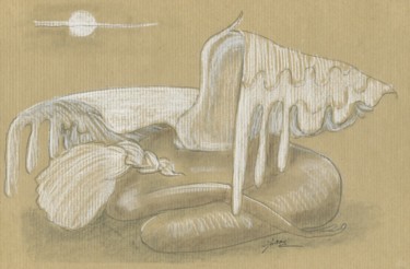 Dessin intitulée "ange-a-terre1.jpeg" par Jane Buchet-Astruc, Œuvre d'art originale, Crayon